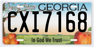 GA license plate CXI7168