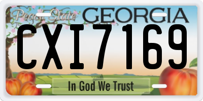 GA license plate CXI7169