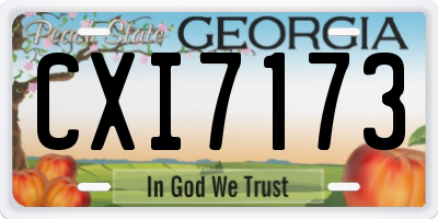 GA license plate CXI7173