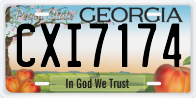 GA license plate CXI7174