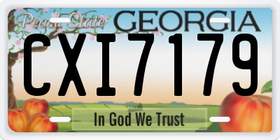 GA license plate CXI7179