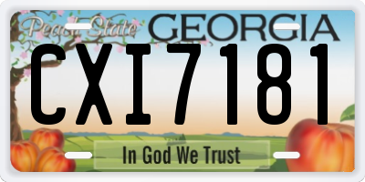 GA license plate CXI7181