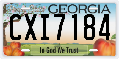 GA license plate CXI7184