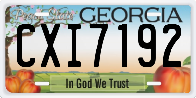 GA license plate CXI7192