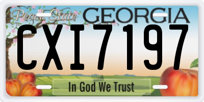 GA license plate CXI7197