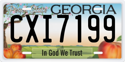 GA license plate CXI7199