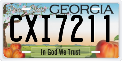 GA license plate CXI7211