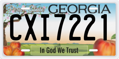 GA license plate CXI7221