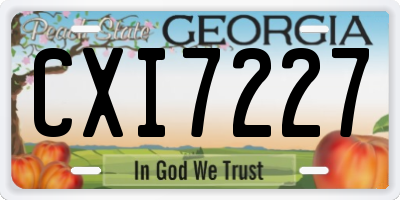 GA license plate CXI7227