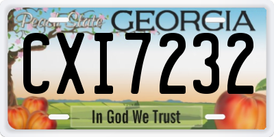 GA license plate CXI7232