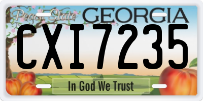 GA license plate CXI7235