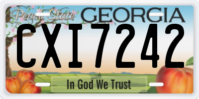 GA license plate CXI7242