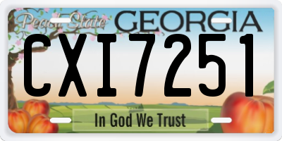 GA license plate CXI7251