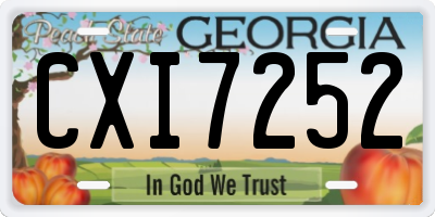 GA license plate CXI7252