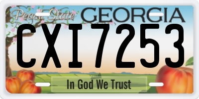 GA license plate CXI7253