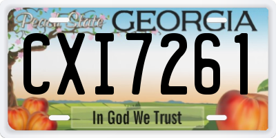 GA license plate CXI7261