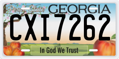 GA license plate CXI7262