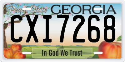 GA license plate CXI7268