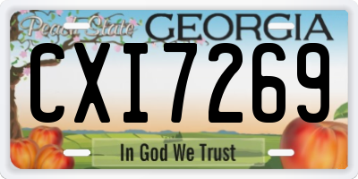 GA license plate CXI7269