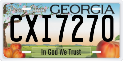 GA license plate CXI7270