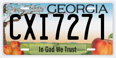 GA license plate CXI7271