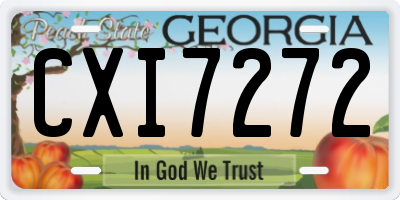 GA license plate CXI7272