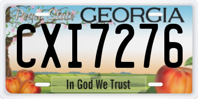 GA license plate CXI7276