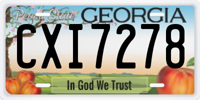 GA license plate CXI7278