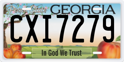 GA license plate CXI7279