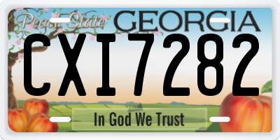 GA license plate CXI7282