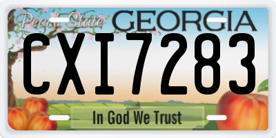 GA license plate CXI7283