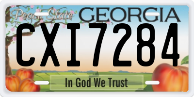 GA license plate CXI7284