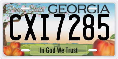 GA license plate CXI7285