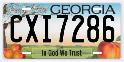 GA license plate CXI7286