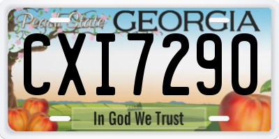 GA license plate CXI7290