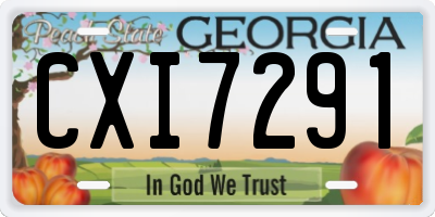GA license plate CXI7291