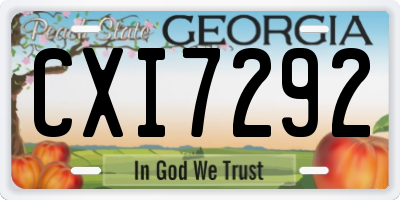 GA license plate CXI7292
