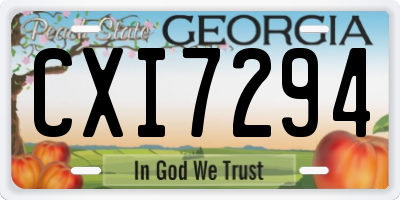 GA license plate CXI7294