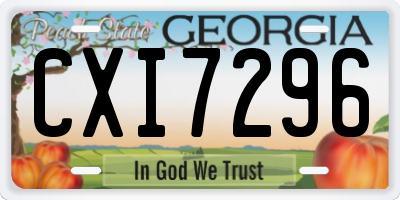 GA license plate CXI7296