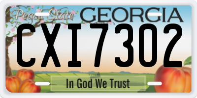 GA license plate CXI7302
