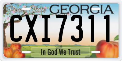 GA license plate CXI7311