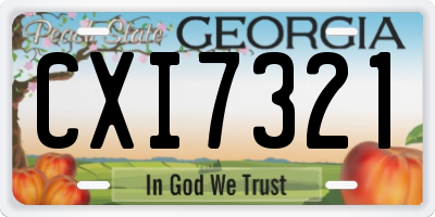 GA license plate CXI7321
