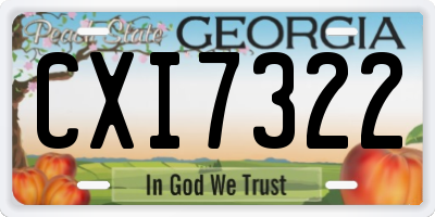 GA license plate CXI7322