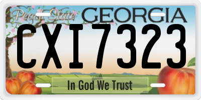 GA license plate CXI7323