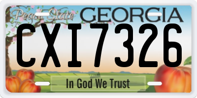 GA license plate CXI7326