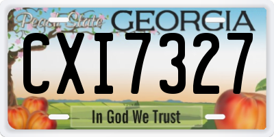 GA license plate CXI7327