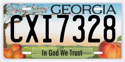 GA license plate CXI7328