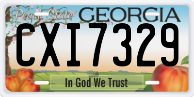 GA license plate CXI7329