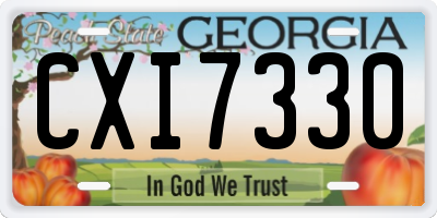 GA license plate CXI7330