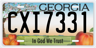 GA license plate CXI7331